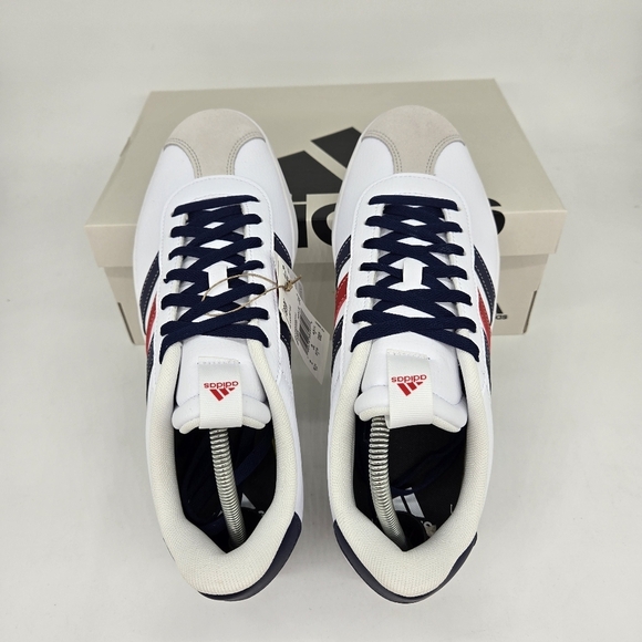 New adidas Vl Court 3.0 White Team Navy Blue Scarlet IF4465 Men\'s Shoes Size 8